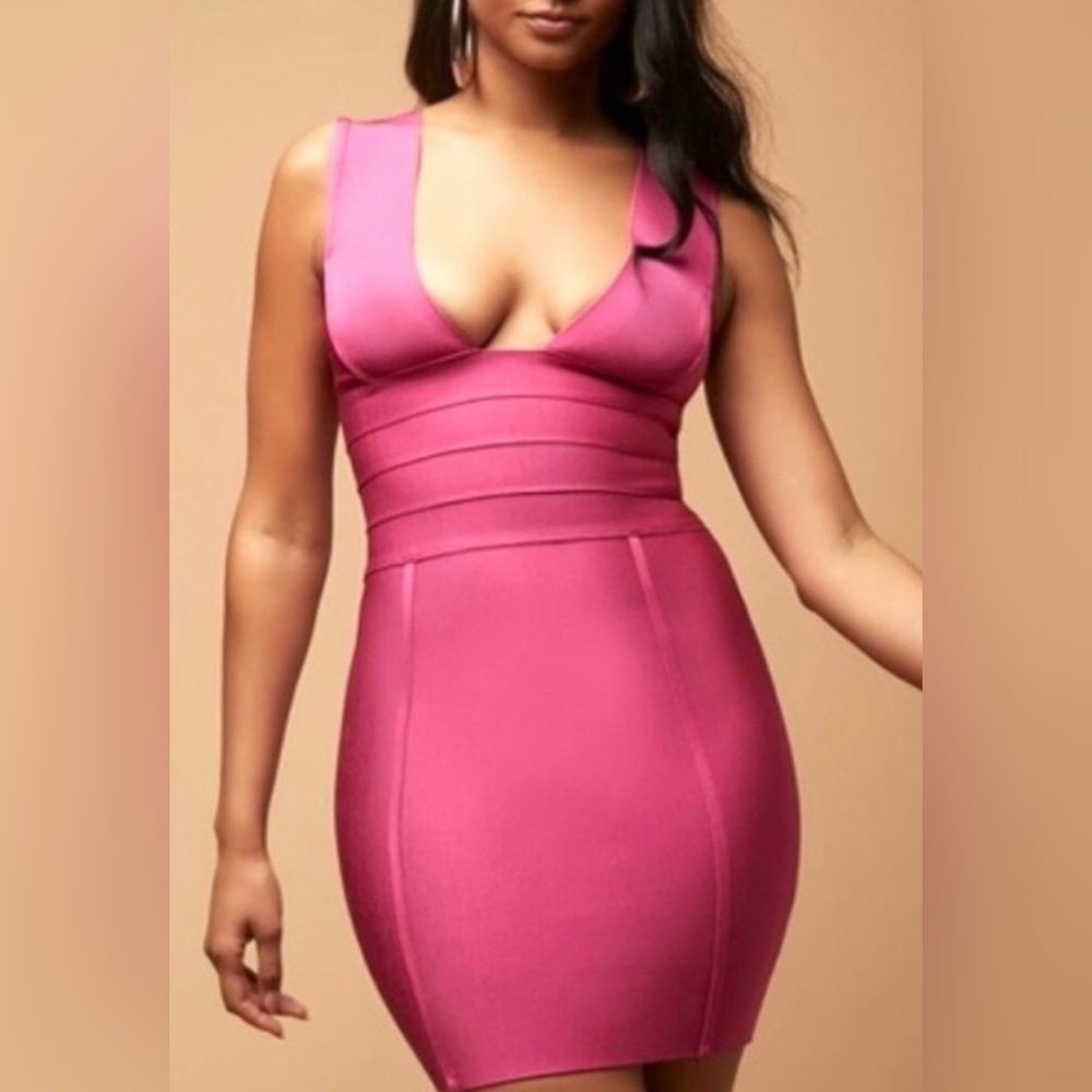 Herve Leger x Forever 21 Knit Barbie Pink Bandage Cocktail Dress Size S